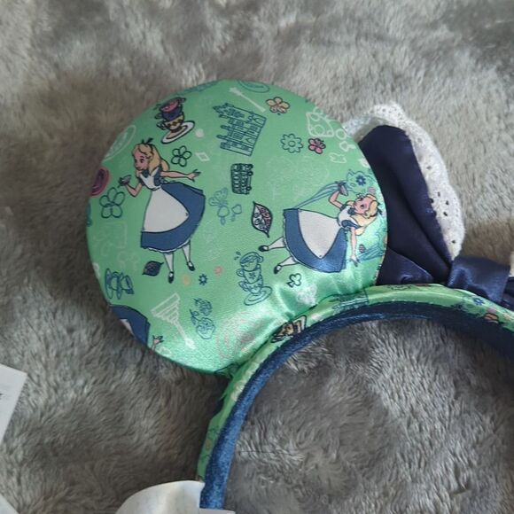 Disney Parks Epcot United Kingdom Alice In Wonderland Minnie Mouse Ears Headband - Picture 5 of 8